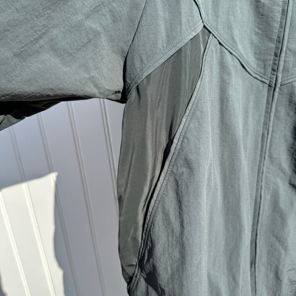 Alo Yoga Origin Full-Zip Track Jacket Size XXS Charcoal Green Windbreaker $198 - Picture 13 of 16